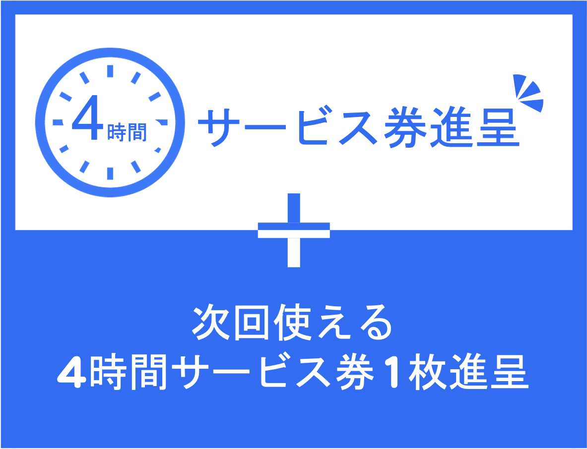 4時間サービス券を進呈。